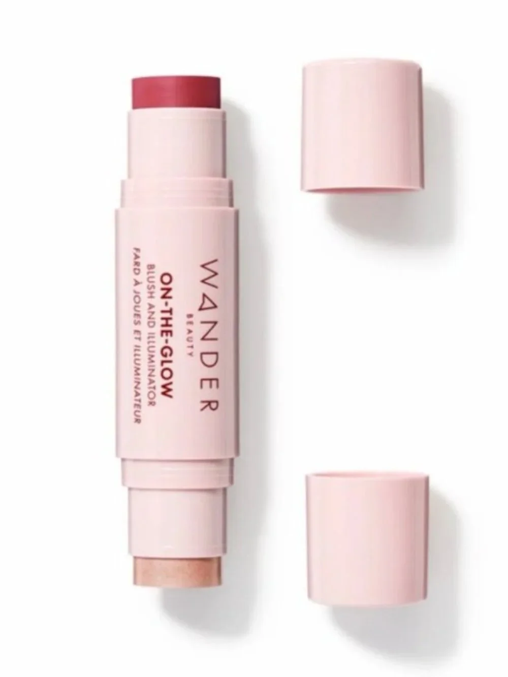 Wander Beauty On-The-Glow Blush & Illuminator Stick Strawberry Fields NIB